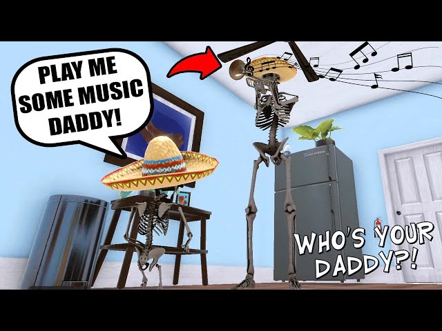 We Are Skeleton Family And Daddy Plays Me Some Nice Music With a Trumpet!(Who's Your Daddy New Mode)