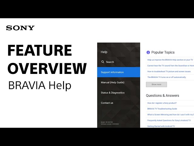 How to use help features on your Bravia TV