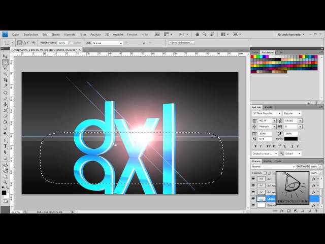 3D-Text mit Blendfleck in Photoshop