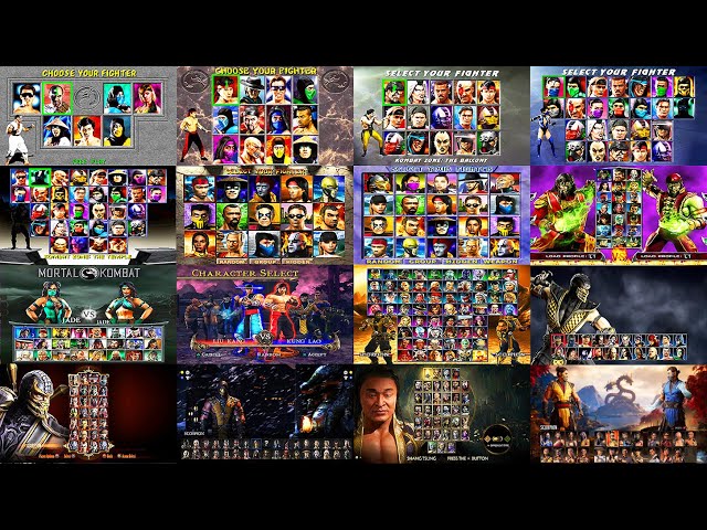 MORTAL KOMBAT 1 - 1 (1992 - 2023) / Evolution of the character selection screen / 4K