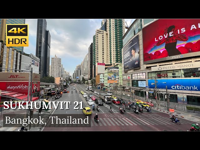 4K HDR| Walk around Sukhumvit Soi 21(Asok Montri Road)| Bangkok| Thailand