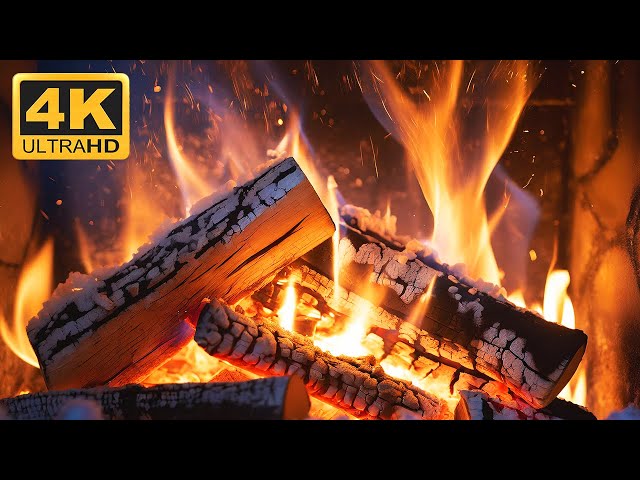 The Best Fireplace 4K 🔥 (No Music) Fireplace with Crackling Fire Sounds. Cozy Winter Ambience