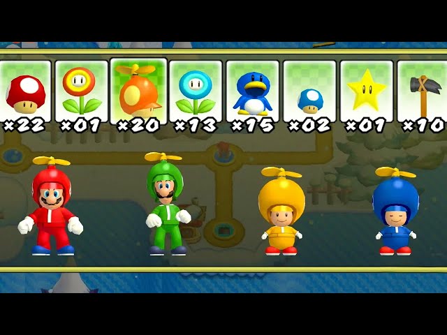 Newer Super Mario Bros Wii – 4 Players Walkthrough Co Op World 2 #3