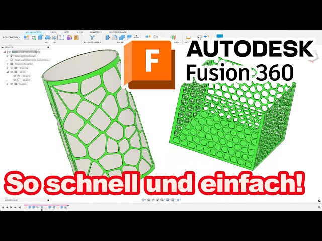 10 Sekunden Voronoi Muster erstellen Fusion 360 Tutorial Deutsch CAD   HD 1080p