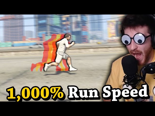 How fast can you RUN across GTA 5? (1000% Run Speed)