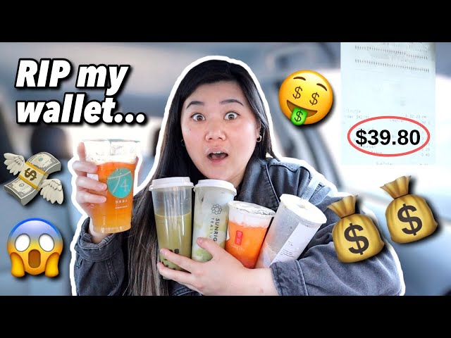 ONLY Drinking The MOST EXPENSIVE BOBA DRINKS On The Menu For 24 Hours! *my wallet is crying*