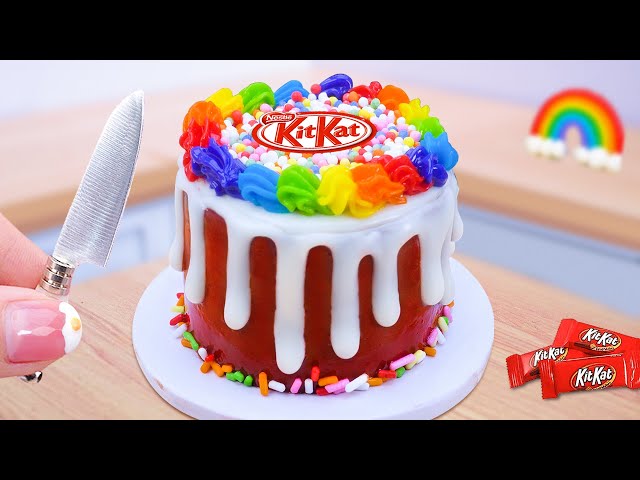 Satisfying Miniature Rainbow Chocolate Cake 🌈 Decorate Melted Chocolate ake 🍰 Sweet Little Cakes
