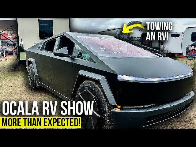 Small RV Show, BIG Surprises! Grand Design, Brinkley & Tesla! 😳