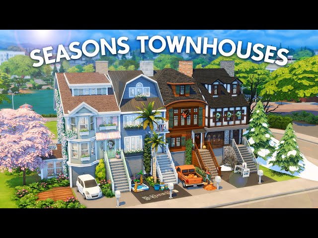 Seasons Townhouses 🌷☀️ 🍂❄️ // The Sims 4 Speed Build