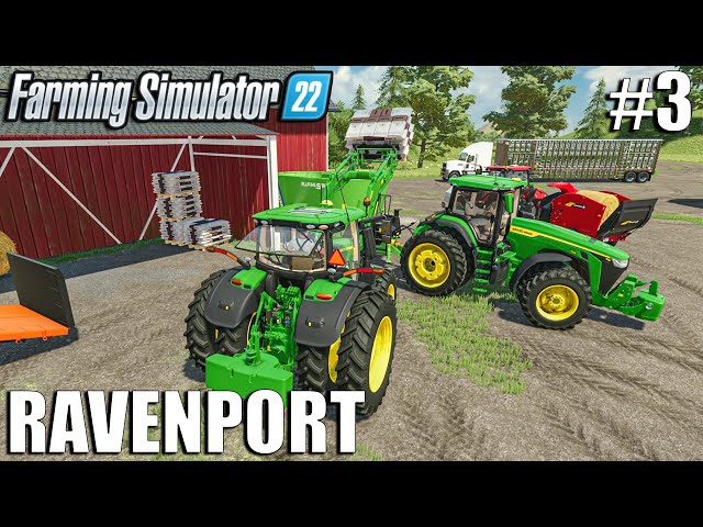 Buying and Feeding Cows with New Equipment | Ravenport | Episode #3 | Farming Simulator 22