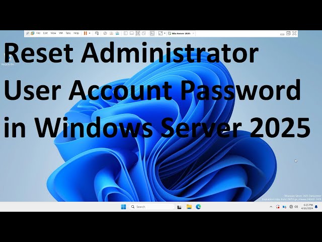 Reset Administrator User Account Password in Windows Server 2025