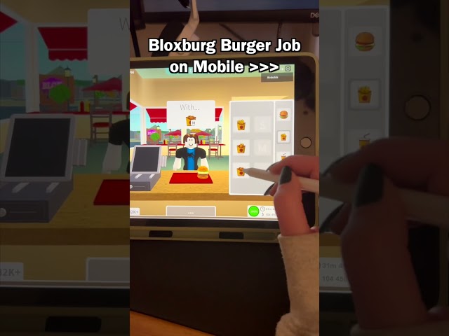 Bloxburg Burger Job On Mobile #welcometobloxburg #bloxburg  #roblox