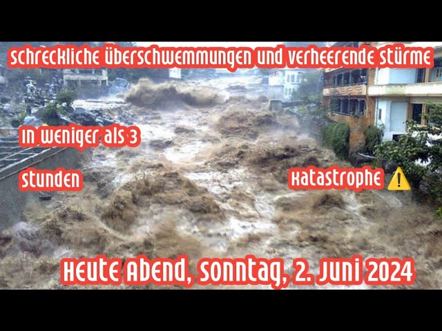 Roter Alarm.  In wenigen Stunden regnen Regen und starke Unwetter in Deutschland