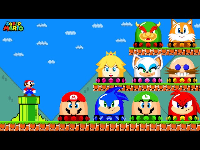 Can Mario Collect MORE Custom Ultimate Switches All Mario vs Sonic Characters in Super Mario Bros?