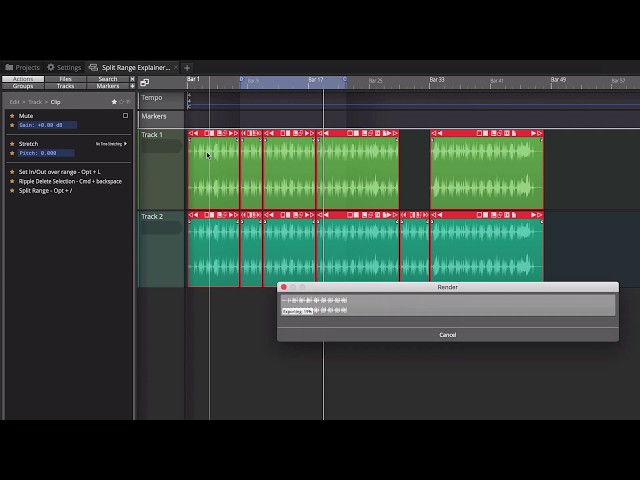 Tracktion Waveform 11: Customizing Actions Panel with Range Editing Shortcuts (Video 4)