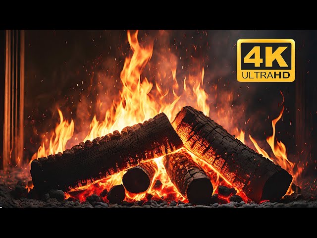 🔥 Cozy Fireplace 4K. Fireplace with Crackling Fire Sounds. Crackling Fireplace Relaxation