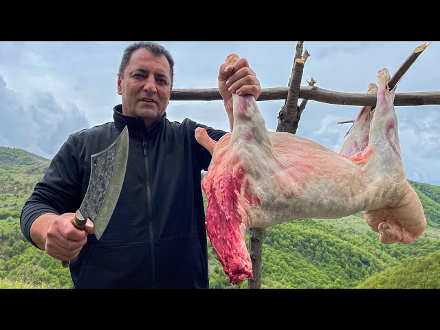 Cooking a Whole Sheep in the Kelbajar Region of Azerbaijan