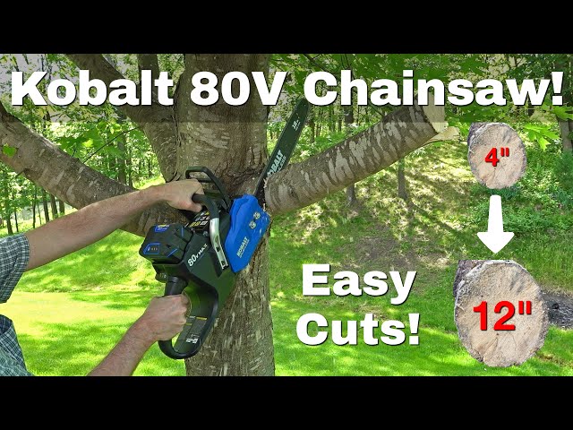 Kobalt 80V Battery Chainsaw Demo and Review | Pros/Cons 1 Year Later