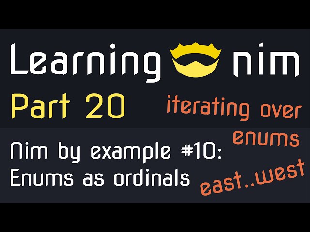Nim by example #10 - Enums as ordinals and iterating over them