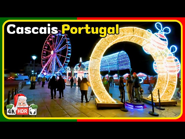 🇵🇹 CASCAIS Portugal Walking Tour - Christmas 2023 - 4K HDR