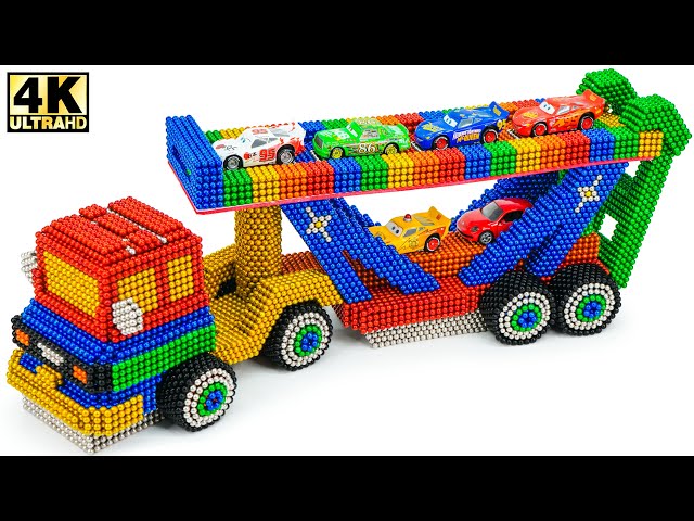 DIY -  How To Make Supercar Transport Double Decker Truck From Magnetic Balls