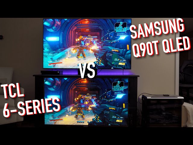 Budget vs High End QLED TV Gaming Comparison | TCL 6-Series vs Samsung Q90T 4K HDR TV