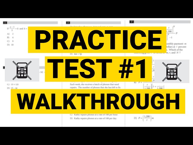 SAT Math - PAPER SAT Practice Test 1 No Calculator Walkthrough