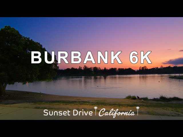 Driving from Downtown Burbank to Van Nuys at Sunset time