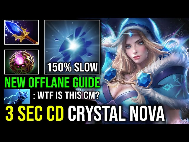 WTF 3 Sec CD Crystal Nova 150% AOE Move Slow Unlimited Skill Spam NEW Offlane Crystal Maiden Dota 2