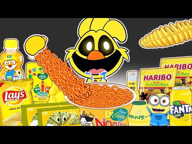 Convenience Store Mukbang Challenge YELLOW Foods KICKIN CHICKEN | Poppy Playtime 3 Animation | ASMR