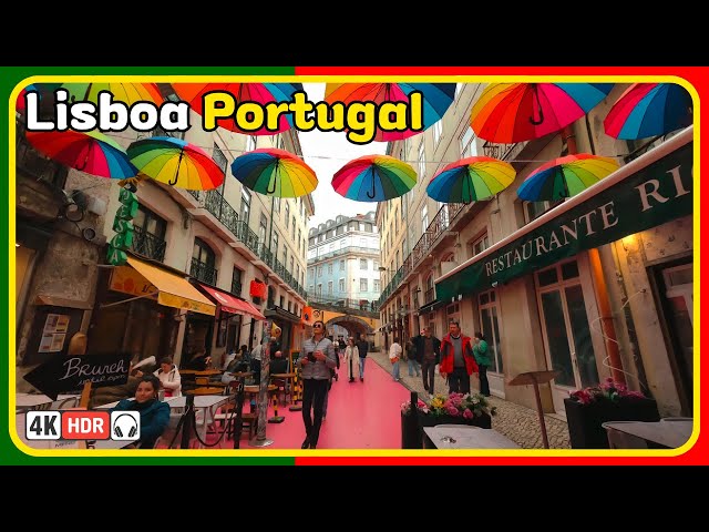🇵🇹 Lisbon Street Walk - Sao Bento to Baixa Chiado 2024 - 4K HDR