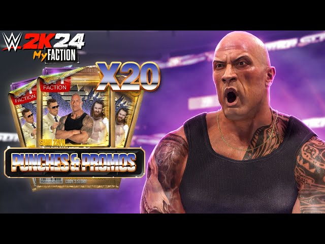 Unboxing 20 Punches & Promos Deluxe Packs! | WWE 2K24 MyFaction Pack Opening