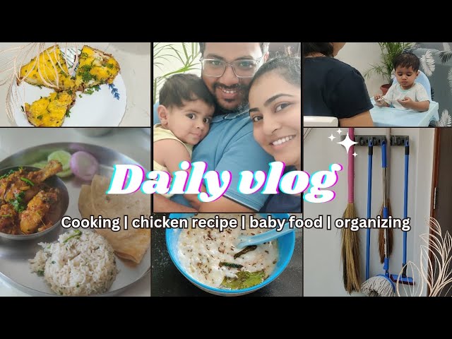 Daily vlog | baby toothbrush review | chicken recipe | egg recipe | how to install broom holder