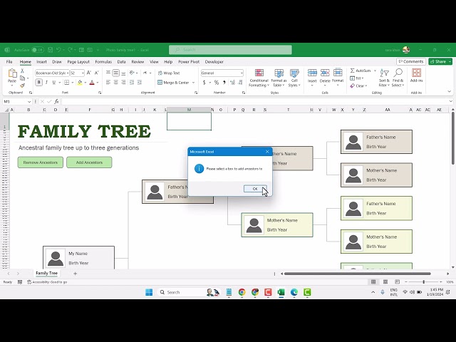 How to create a family tree in Excel