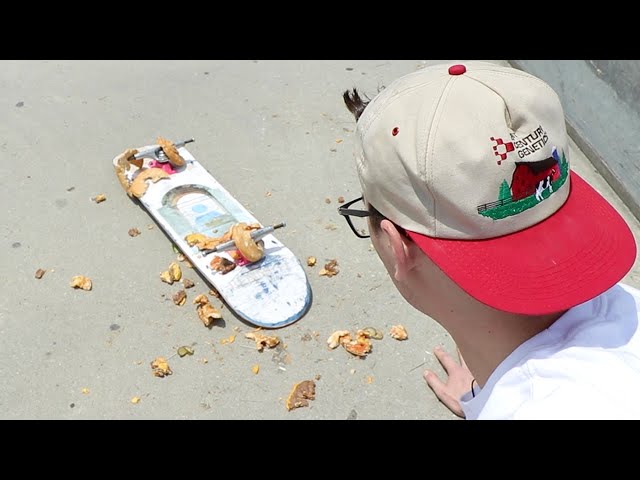 Skateboarding with Cheeseburger Wheels