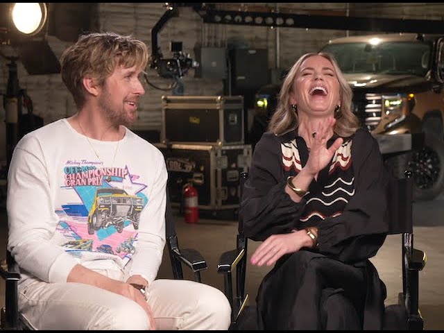 Ryan Gosling makes Emily Blunt lose it with "I do flute my crusts" | FALL GUY interviews