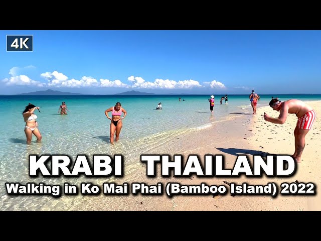 【🇹🇭 4K】Walking in Ko Mai Phai beautiful beach in Krabi, Thailand 2022