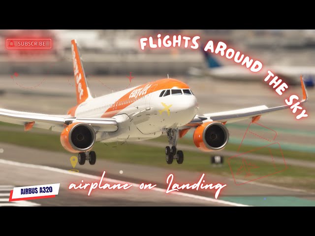 Most SCARY BIG Airplane Flight Landing!! Airbus A320 Easy Jet Landing at Los Angeles Airport