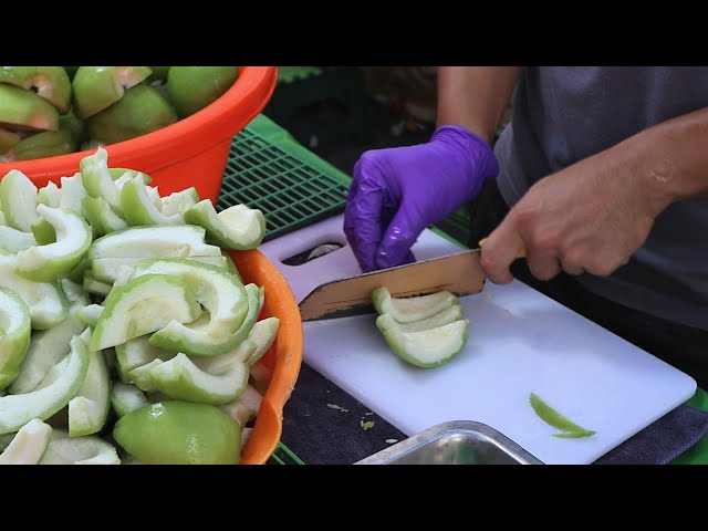 Amazing Fruit Cutting Skill /驚人的切水果技巧,甘草芭樂製作-How To Slice Fruit (Guava Watermelon Mango-Fruit Ninja)