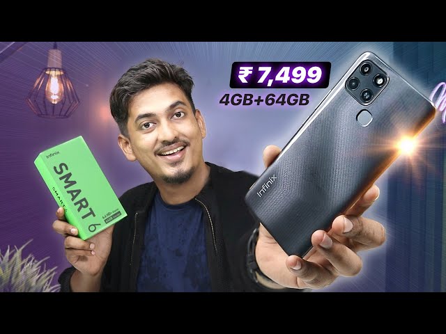 Infinix Smart 6 in ₹ 7499 - 4GB RAM | 64GB Storage | 5000 mAh Battery | Unboxing and Review! 🔥
