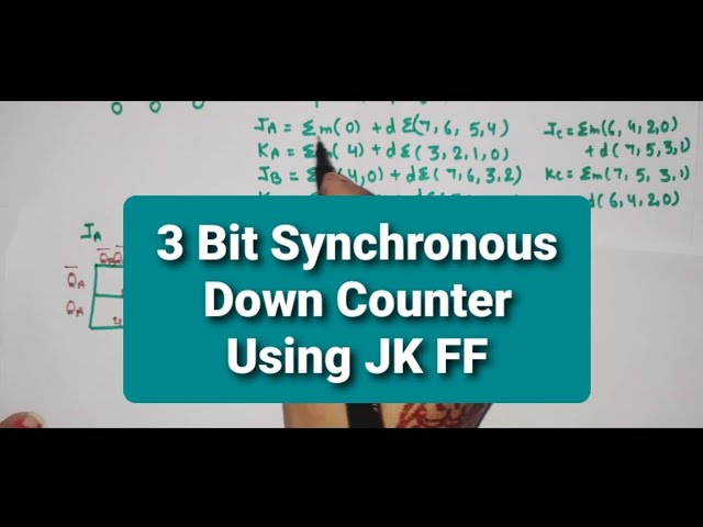 MOD 8 Synchronous  Down counter using JK Flip Flop | 3-Bit  Synchronous Down counter | Octal Counter