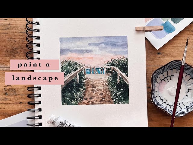 How To Paint a Beach Sunset | Watercolor Painting for Beginners