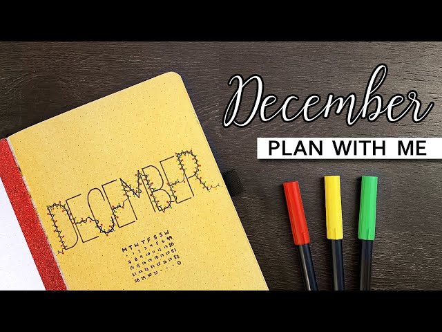 DECEMBER BULLET JOURNAL PLAN WITH ME 💜 Monthly bullet journal Setup | Christmas lights theme