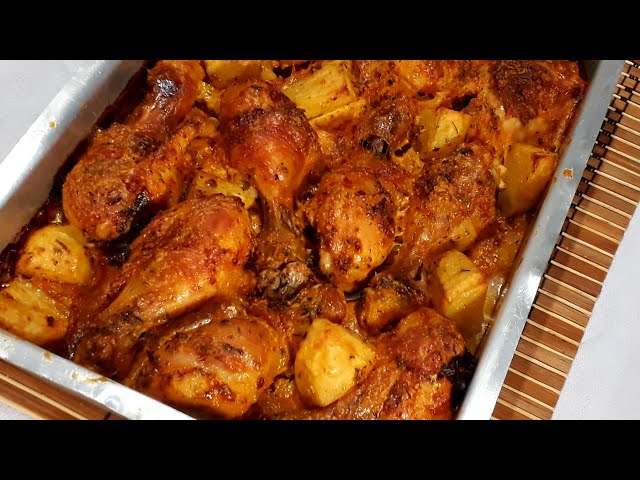 HOW TO MAKE ROASTED CHICKEN THIGH AND THIGH IN THE OVEN WITH POTATOES/ MARCOS LIMA
