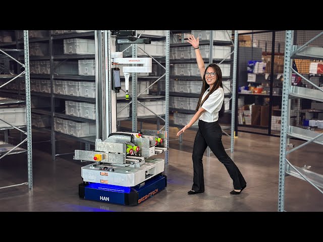 Demo of AI-powered warehouse robots for automated order picking | Brightpick