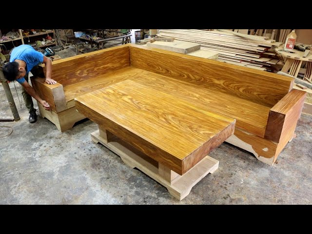 xtremely Ingenious Monolithic Woodworking Project-Makes A Beautiful Luxury Sofa Set