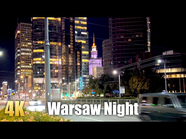 NIGHT WALK: Warsaw 🇵🇱 Poland Views (Ultra HD 4K HDR) Walking Tour Video September 2022