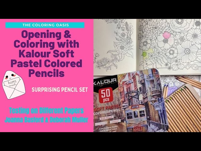 Testing and Demo of Kalour Soft Pastel Chalk Colored Pencils | Color and Chat in Different Books