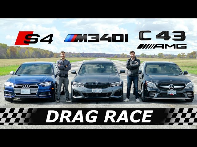 2020 BMW M340i vs Audi S4 vs Mercedes-AMG C43 // DRAG & ROLL RACE