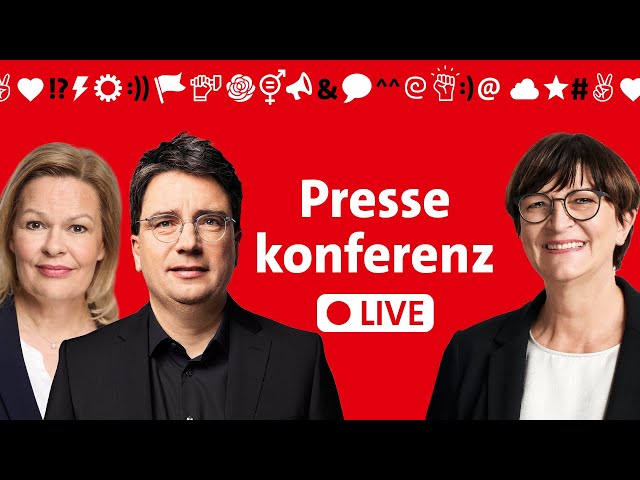 Pressekonferenz mit Saskia Esken, Florian von Brunn und Nancy Faeser